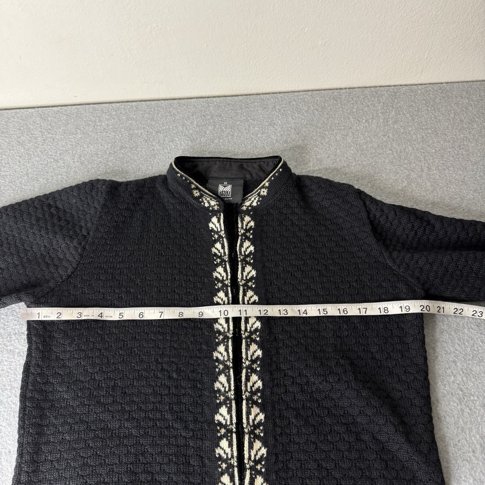 Dale Of Norway Black White Norwegian Merino Wool Cardigan Sweater Womens Medium - Picture 8 of 14